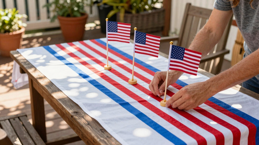 American flag patio decor
