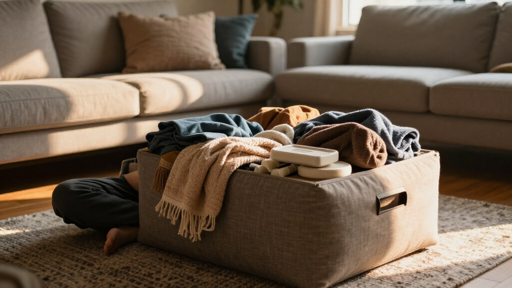 best storage ottoman for organizing a new home after divorce