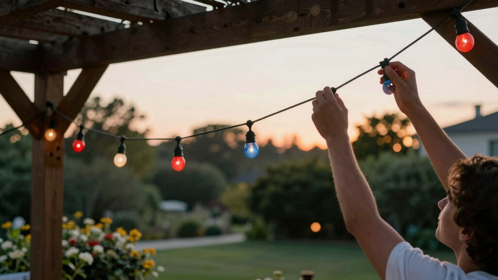 patriotic outdoor string lights
