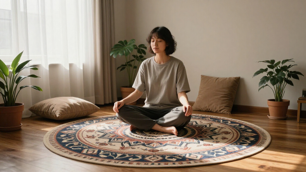 best meditation room area rug mandala large