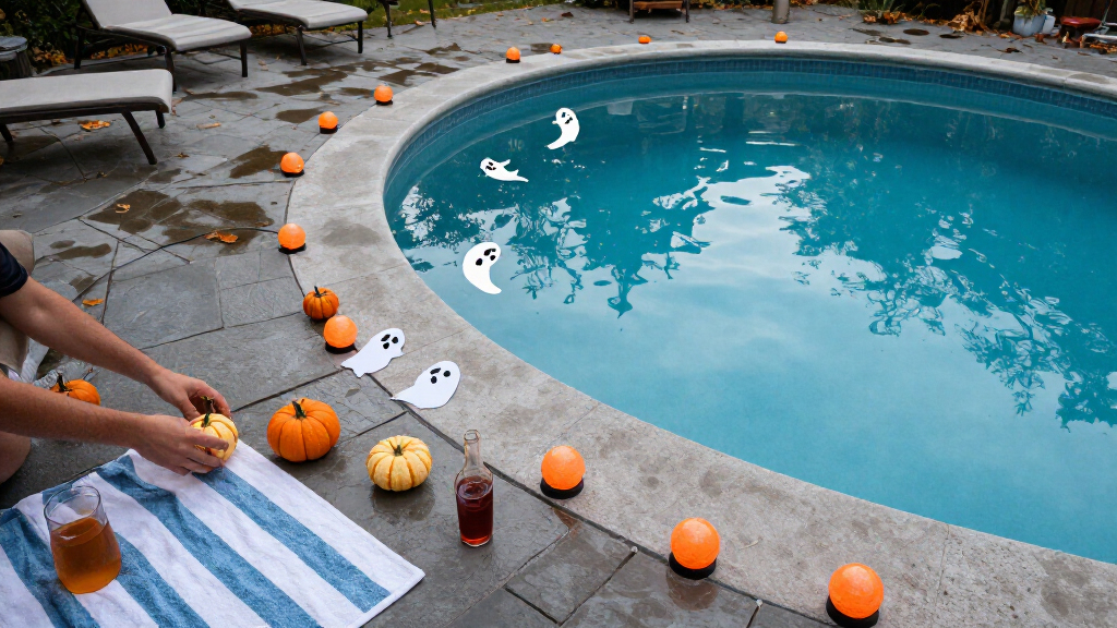 poolside halloween decorations