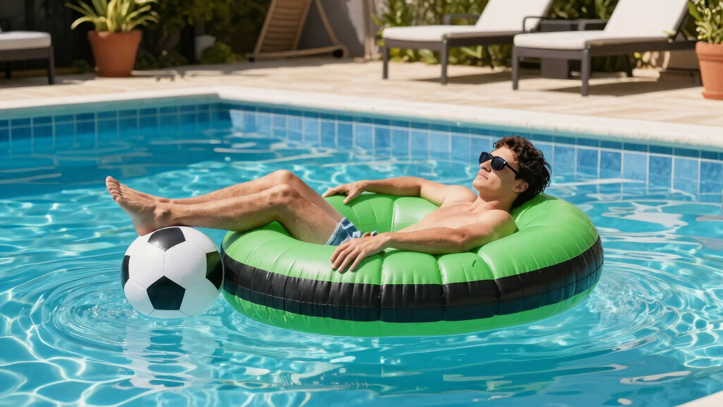 inflatable soccer pool floats