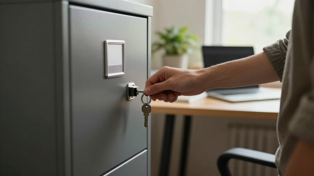 locking file cabinet for discreet paperwork storage