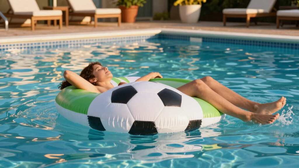 soccer-themed pool floats
