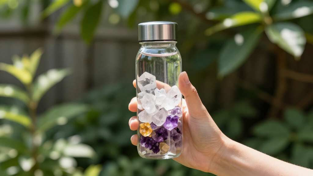 crystalinfused water bottle glass