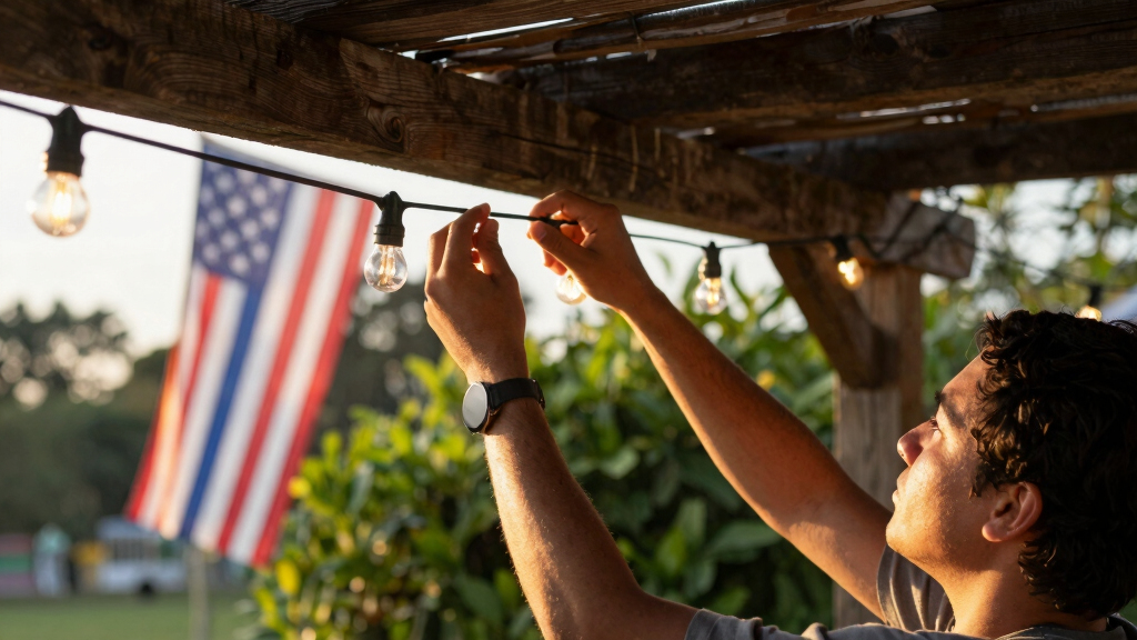 patriotic outdoor string lights