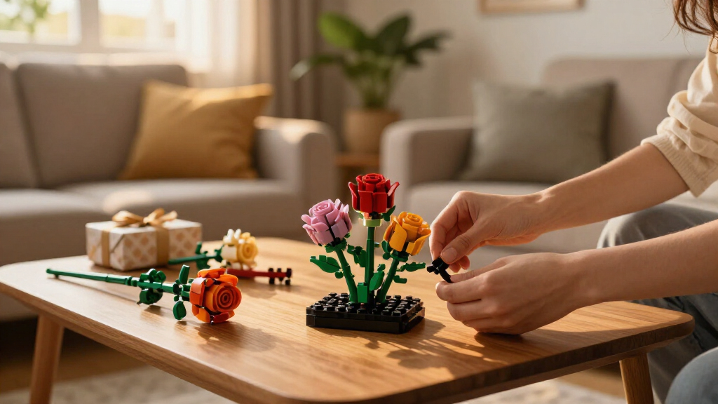 lego roses building kits gifts