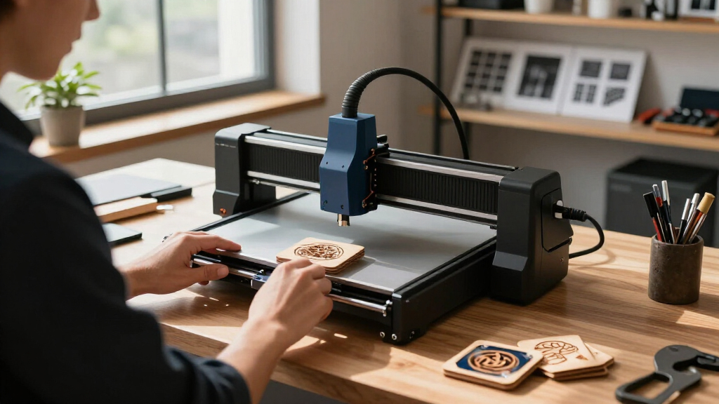 Enclosed laser engraver for office workshop