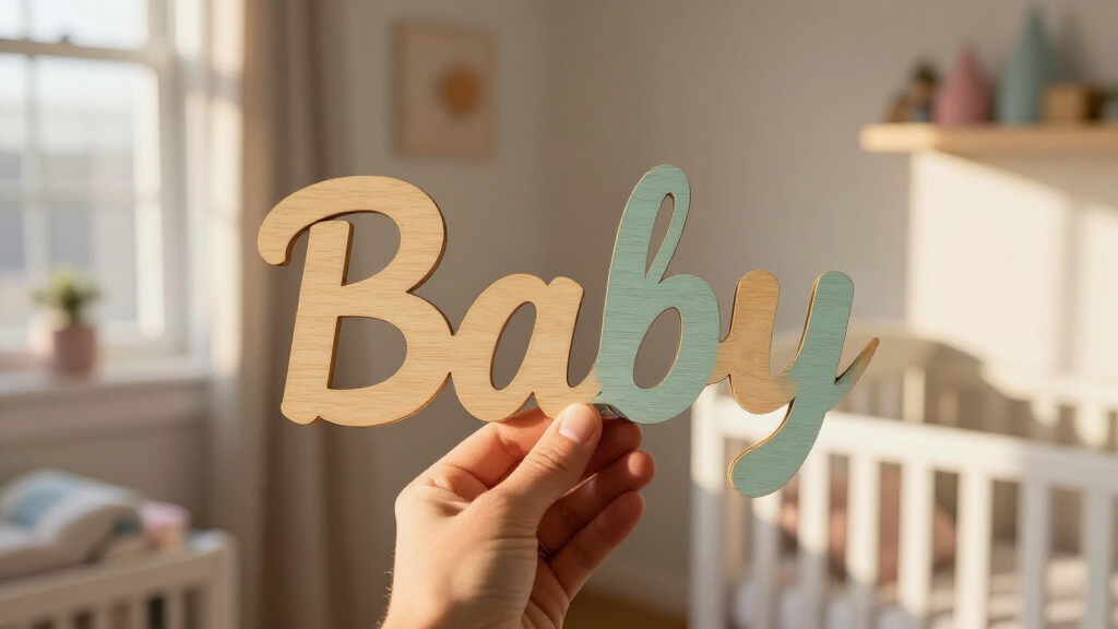 best custom cut-out wooden baby name signs