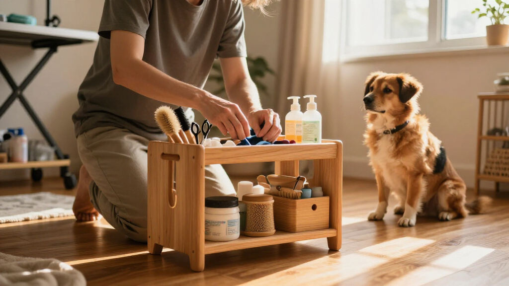 dog grooming storage station organizer