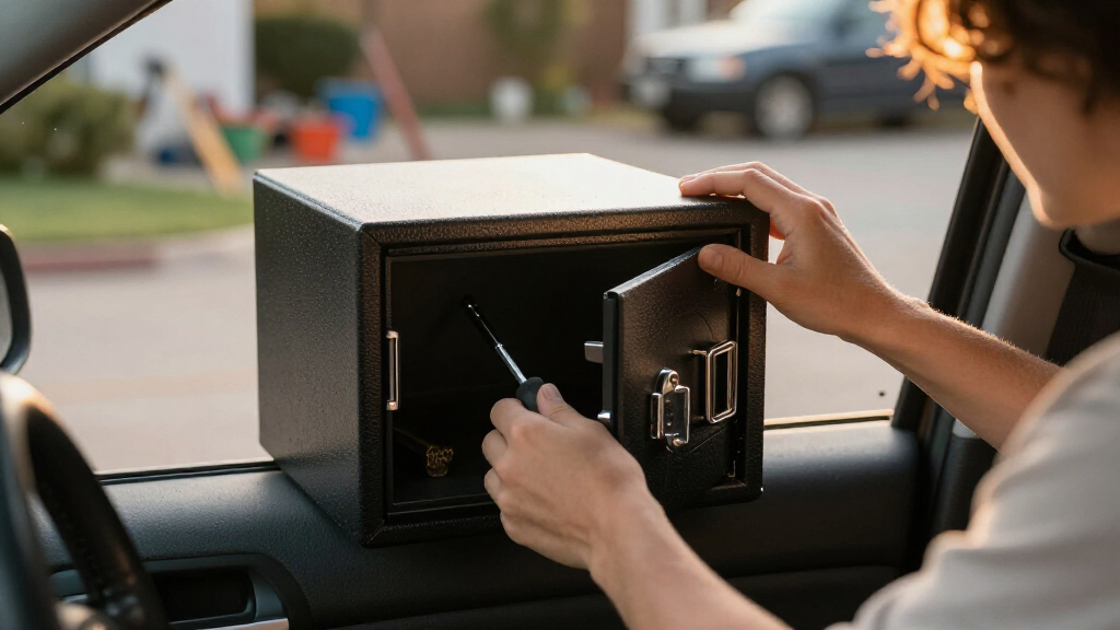best lockable car console safes for valuables and papers
