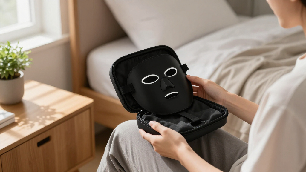 led face mask travel case