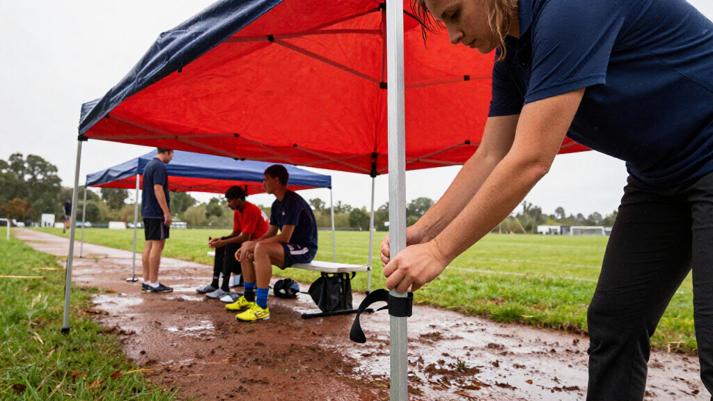 pop up sports shelters for rain and wind sidelines