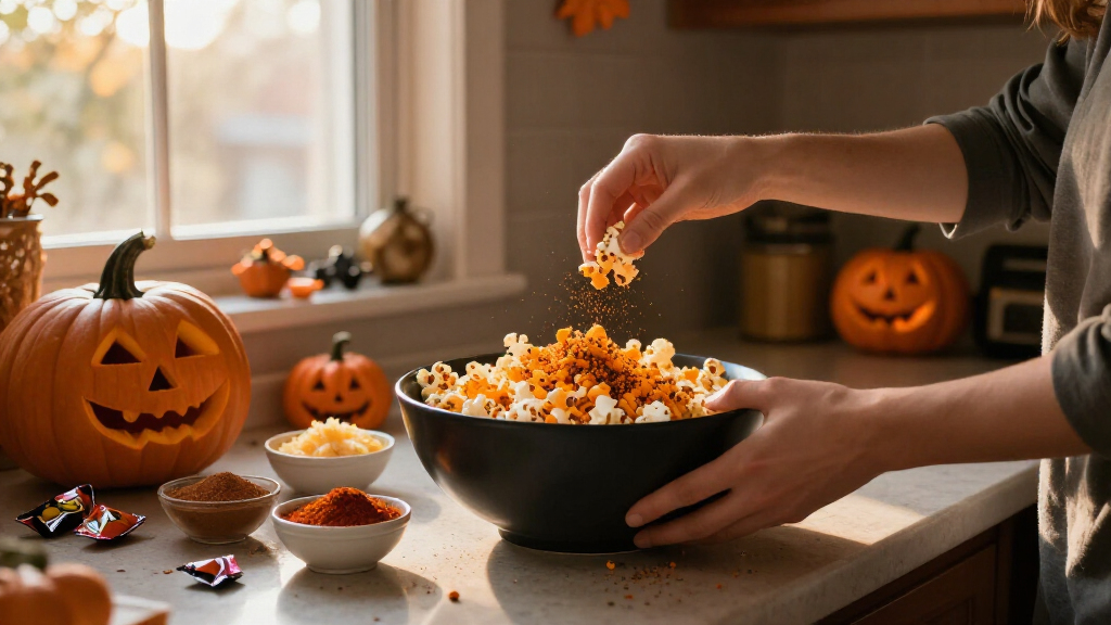 Halloween-themed popcorn seasonings