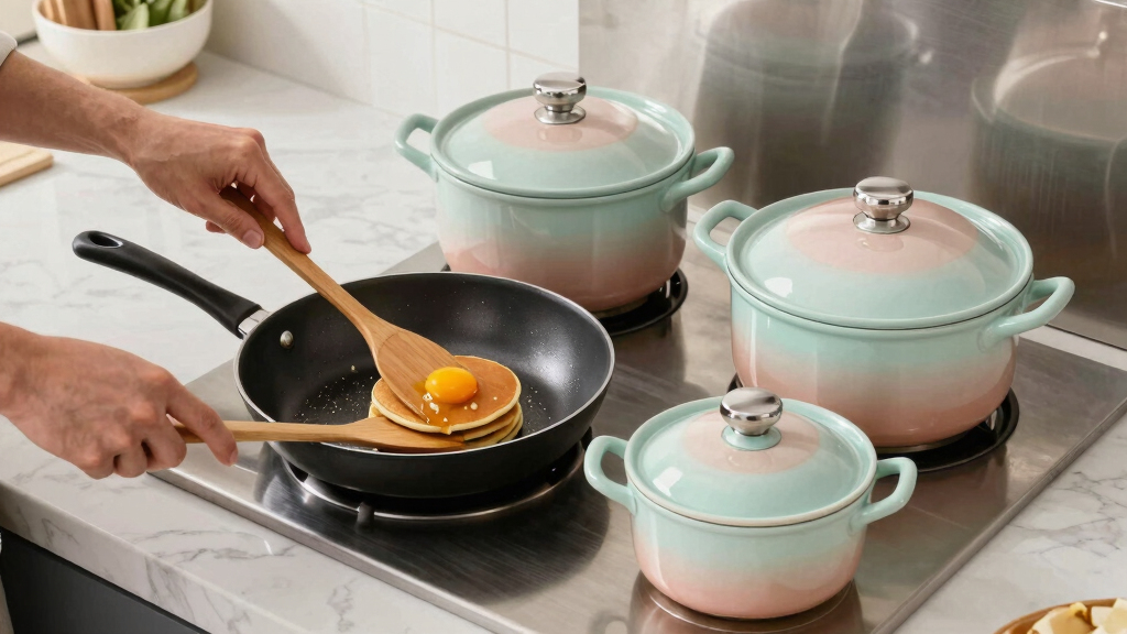 premium ceramic cookware set for eggs pancakes and brunch