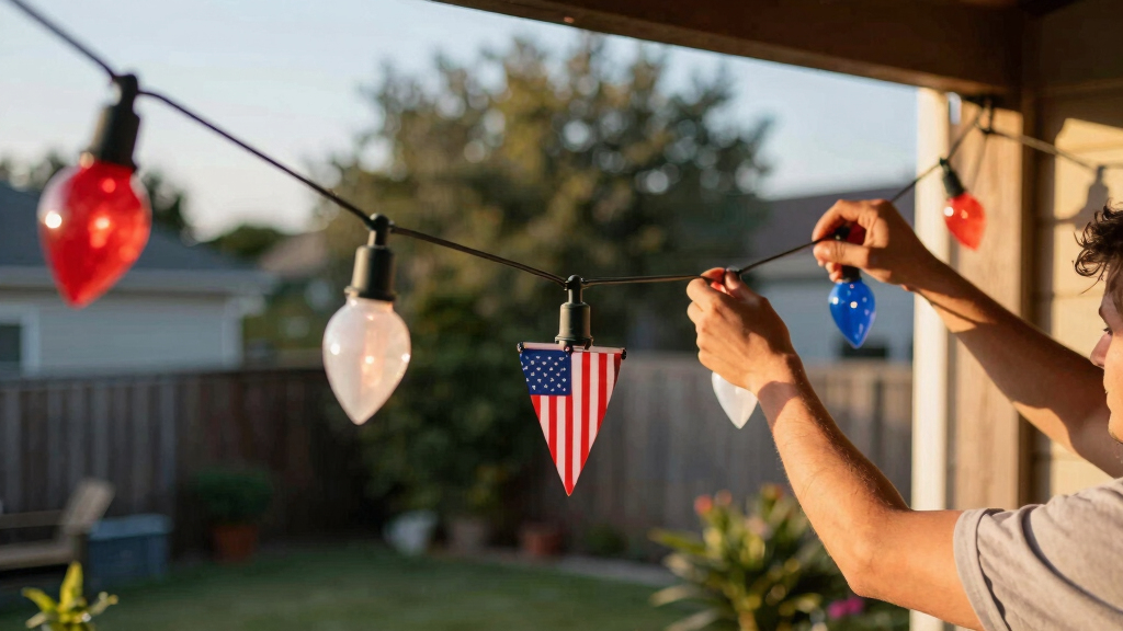 patriotic outdoor string lights