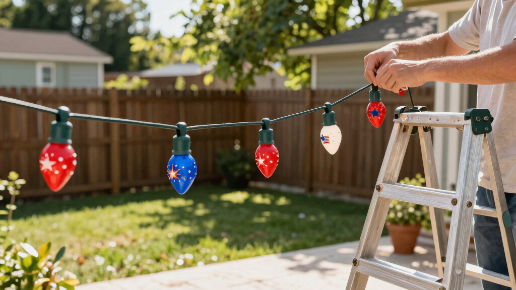 patriotic outdoor string lights