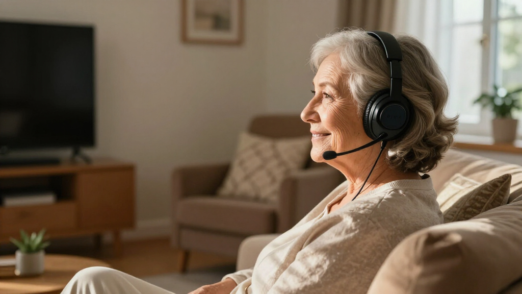amplified tv headset for seniors