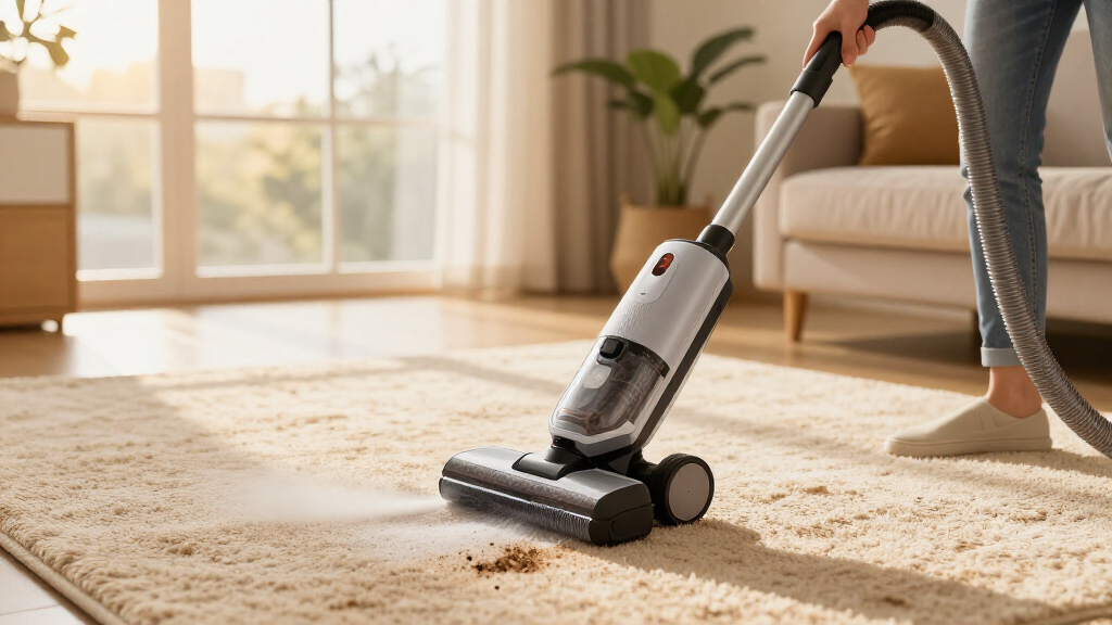 portable carpet cleaner with self cleaning hose