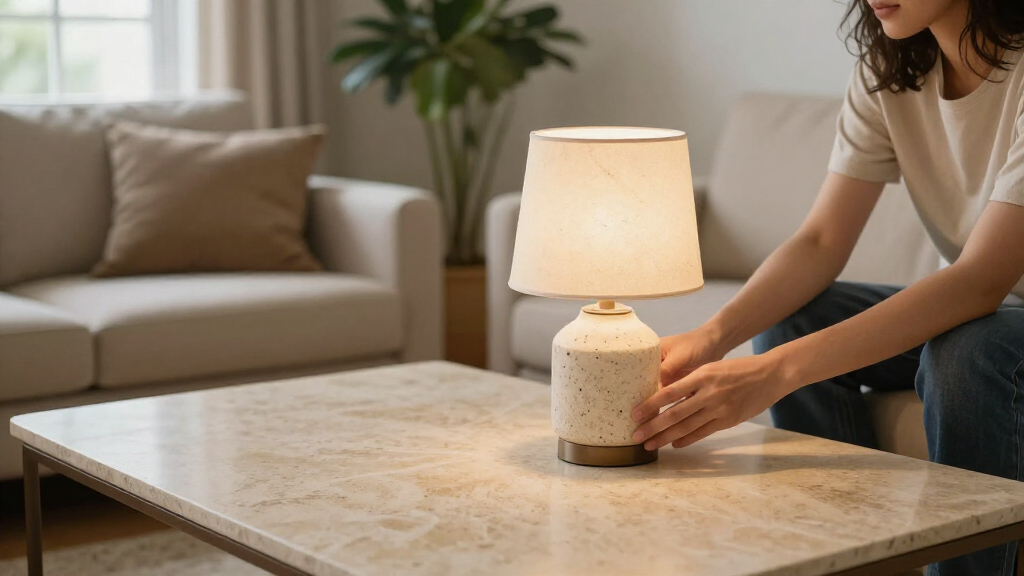 best travertine-look table lamps