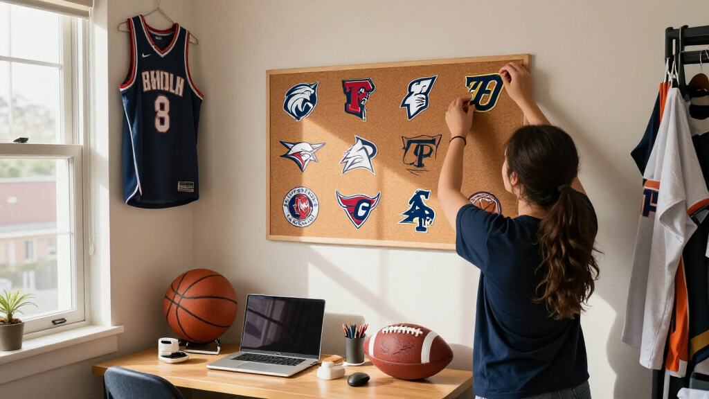 sports fan dorm room decor