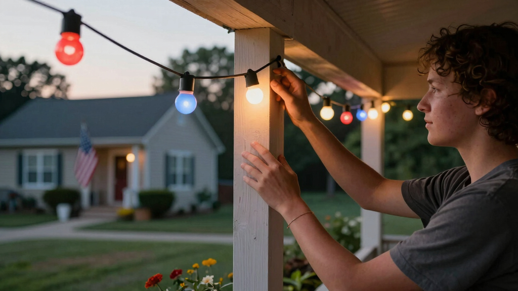 patriotic outdoor string lights