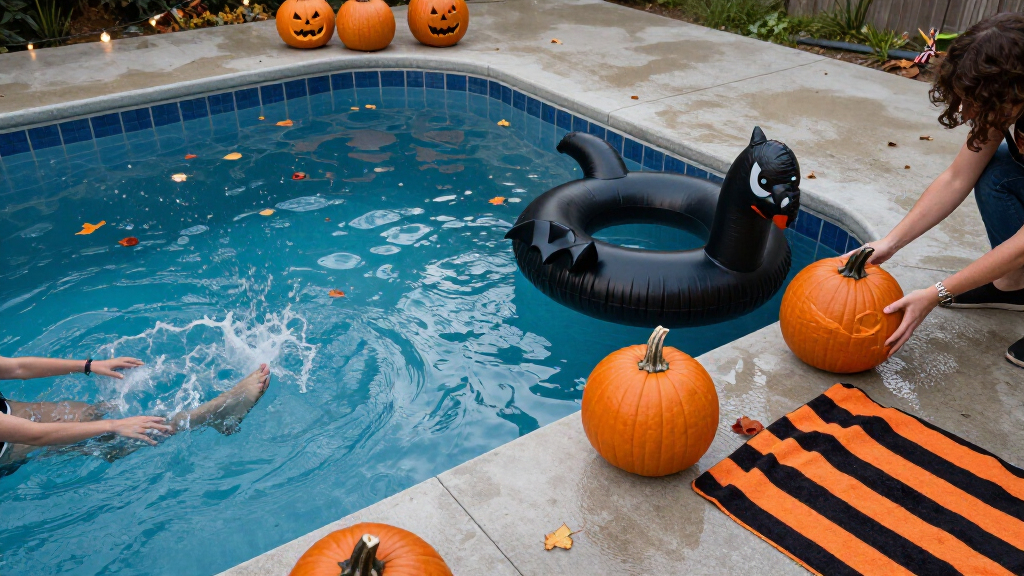 halloween pool party decorations