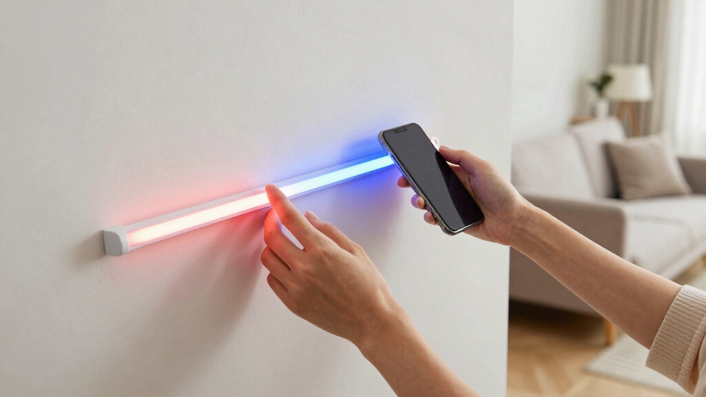 at-home red, white, and blue LED lights