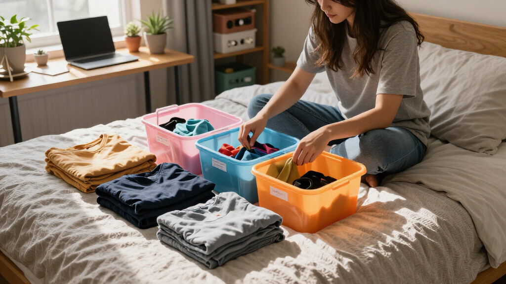 dorm room organization bins