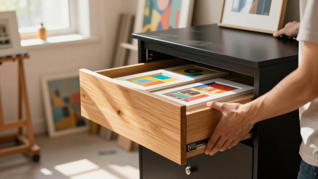 flat file cabinet for storing large artworks