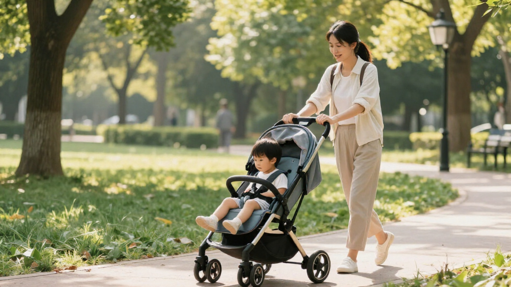 stroller with adjustable handlebar