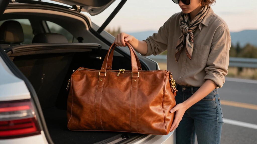 premium leather duffle bags for weekend trips