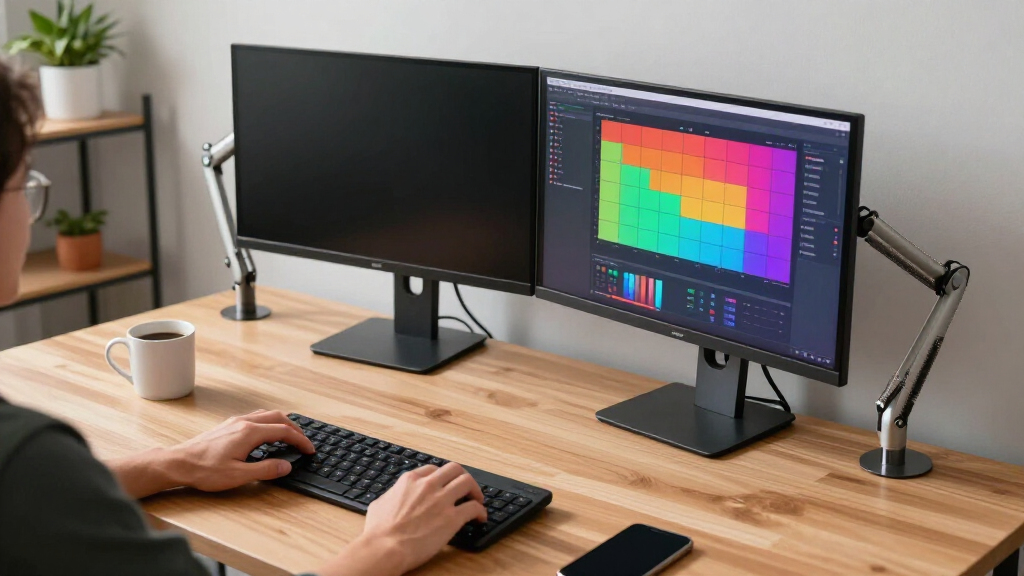 dual monitor stand for home office