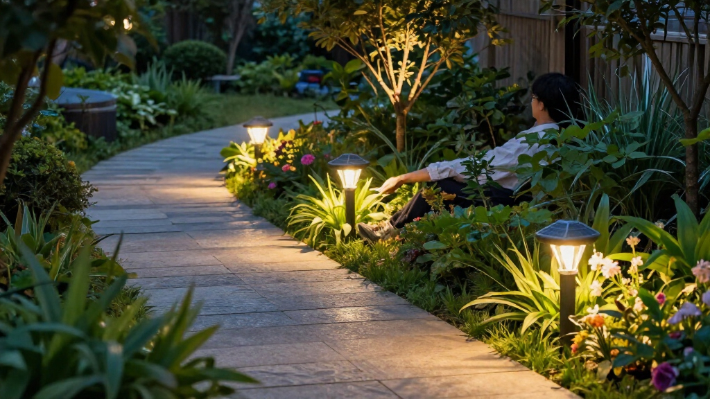 solar-powered garden lights