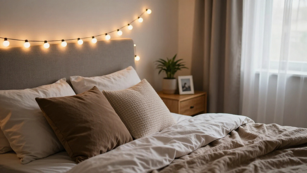 string lights to cozy up your bedroom