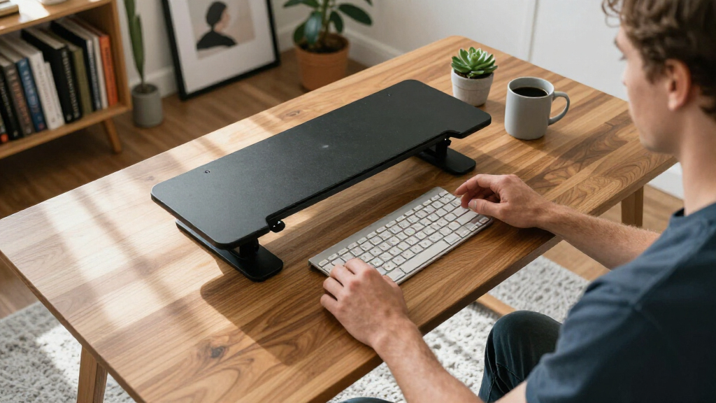 best standing desk converter with keyboard tray