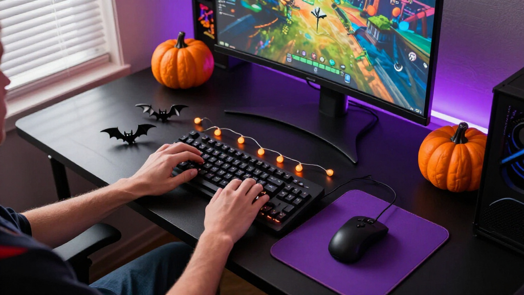 gaming room Halloween decorations