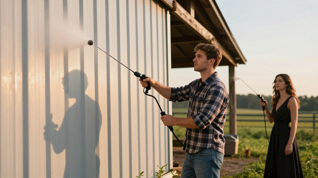 airless sprayer for farm buildings
