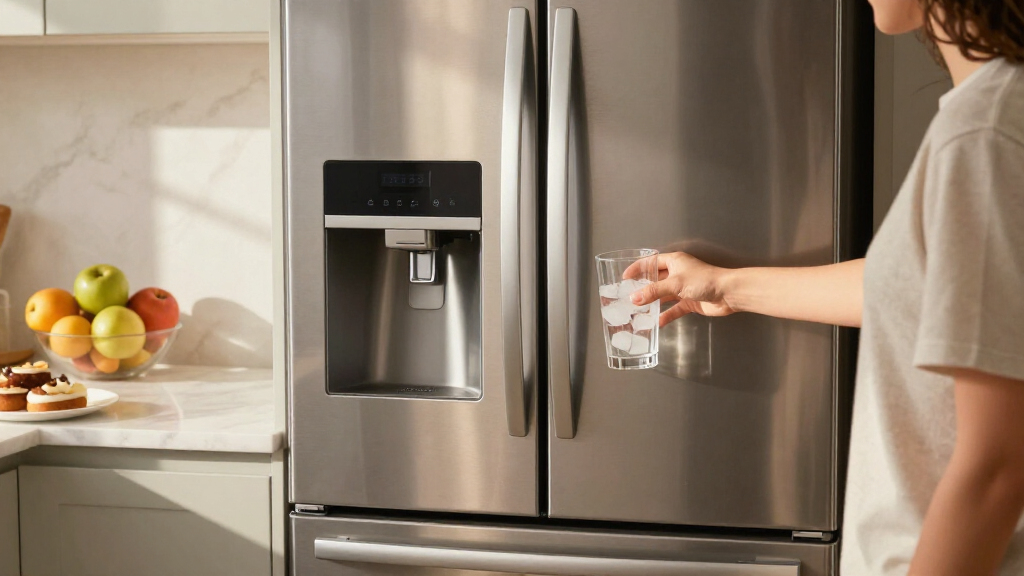 french door fridge with water and ice dispenser
