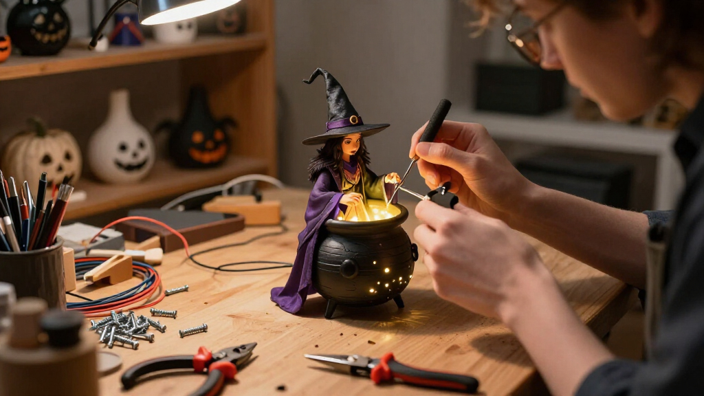 animatronic cauldron witch