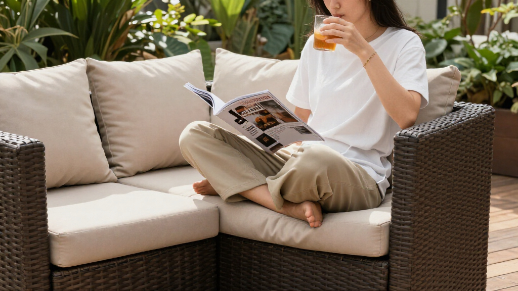 outdoor rattan sofa set