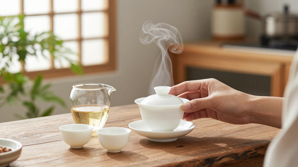 tea set for white tea tasting