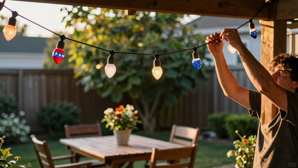 patriotic outdoor string lights