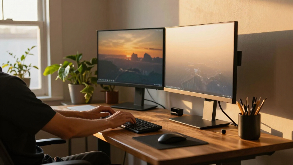 best large standing desks for multiple monitors