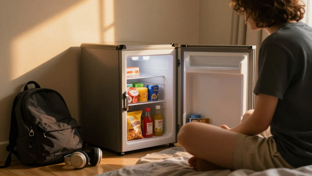 compact dorm room mini fridge