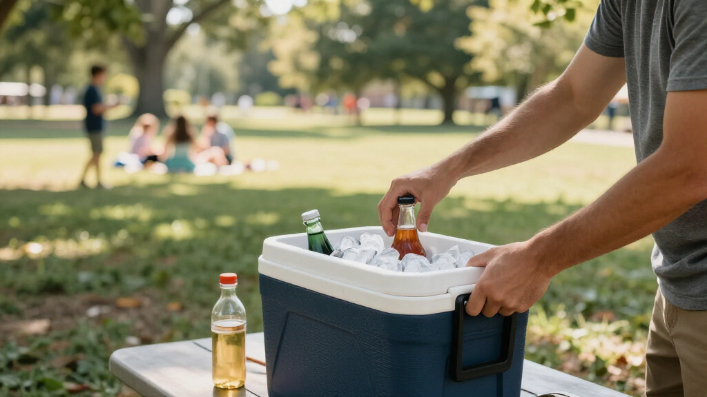 portable outdoor tailgating cooler