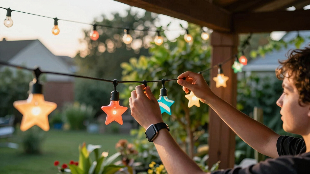 patriotic outdoor string lights
