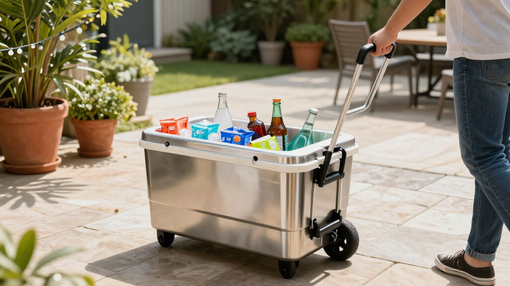 rolling patio coolers with wheels