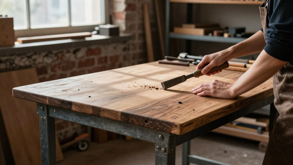 industrial writing desk