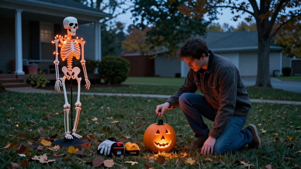 cordless Halloween lawn decorations
